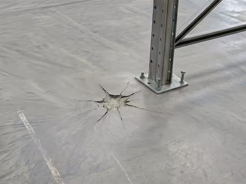 fisura impacto conchado hormigon piso bodega reparacion apv chile