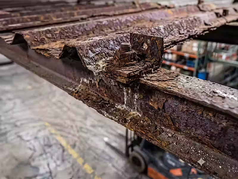 Industrias primer plano tornillo oxidado estructura apv chile